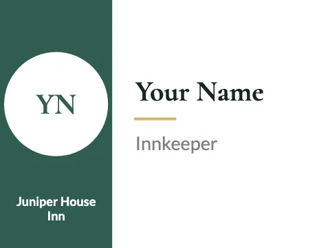 Hotel & B&B split name badge template