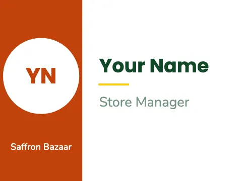 Indian grocery split name badge template