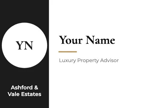 Luxury homes split name badge template