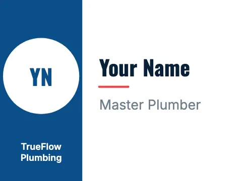 Plumbing & HVAC split name badge template