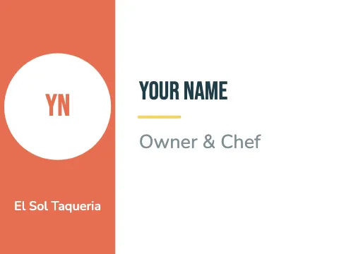 Taqueria split name badge template