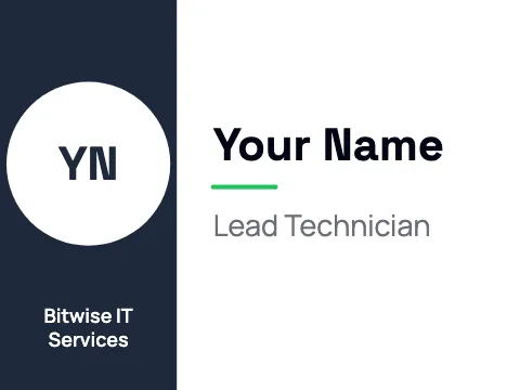 IT & tech services split name badge template