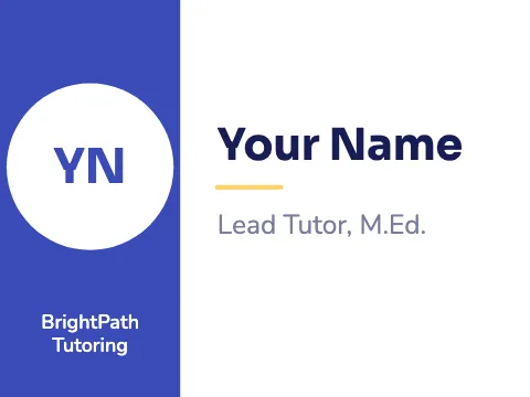 Tutoring split name badge template