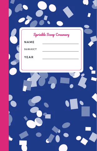 Ice cream shop composition notebook template
