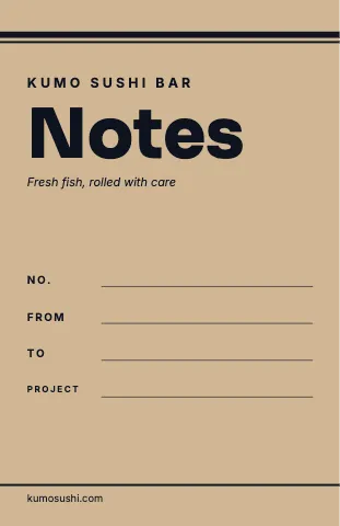 Sushi bar field book notebook template