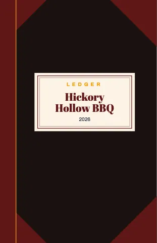 BBQ smokehouse ledger corners notebook template