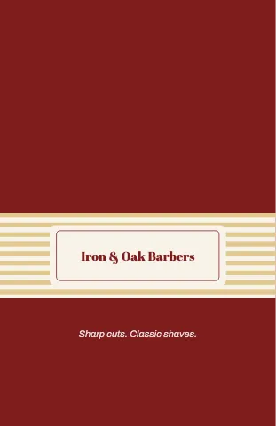 Barbershop striped band notebook template