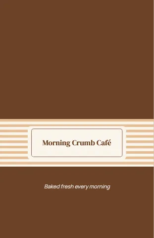 Café & bakery striped band notebook template