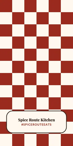 Indian restaurant checkerboard phone case template