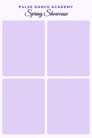 Dance studio four up photo print template
