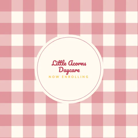Daycare & preschool gingham round pillow template