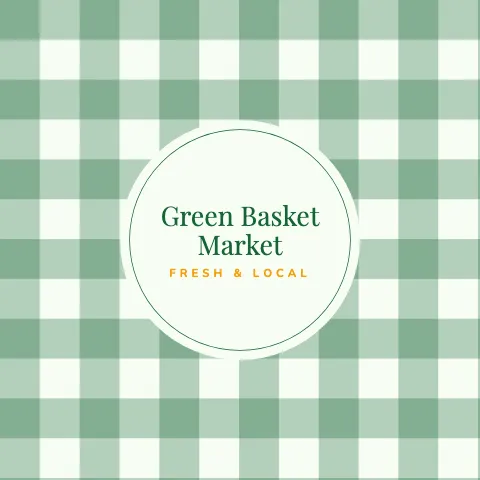 Grocery & market gingham round pillow template