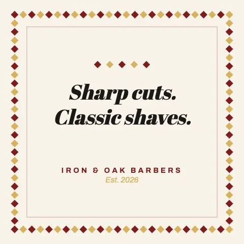 Barbershop cross-stitch sampler pillow template