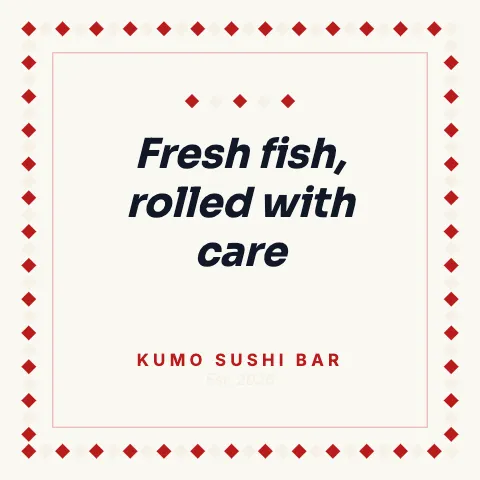 Sushi bar cross-stitch sampler pillow template