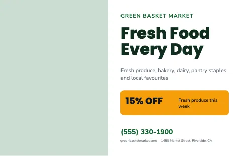 Grocery & market promo placemat template