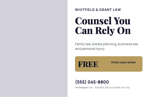 Law firm promo placemat template
