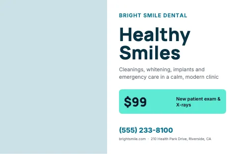Medical & dental promo placemat template