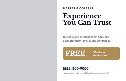 Law & finance promo placemat template