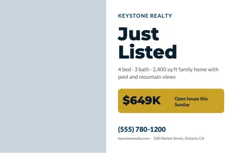 Real estate promo placemat template