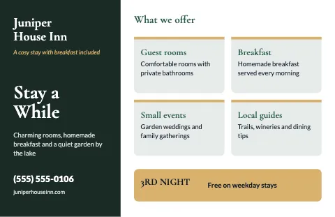 Hotel & B&B services placemat template