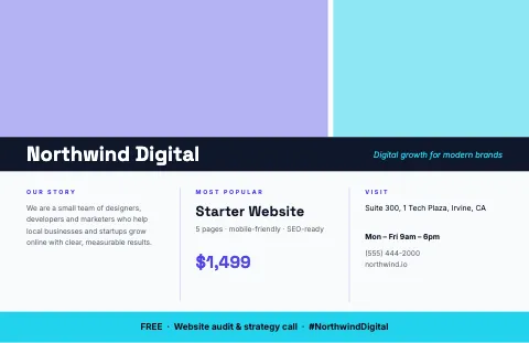 Tech & agency panorama placemat template