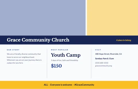 Church & community panorama placemat template