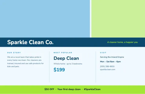 Cleaning services panorama placemat template