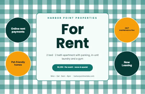 Property management picnic check placemat template