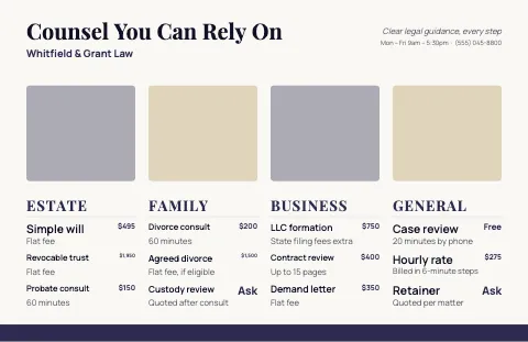 Law firm menu ribbon placemat template