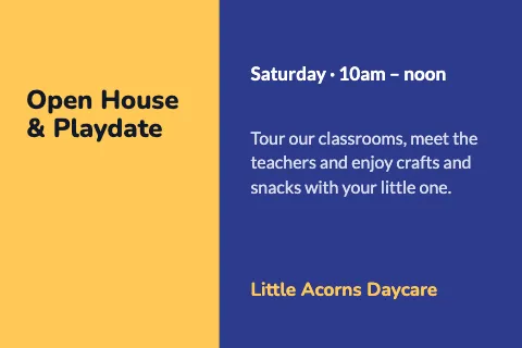 Daycare & preschool announcement postcard template