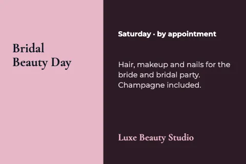 Salon & spa announcement postcard template
