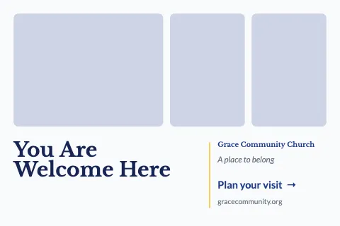 Church & community photo grid postcard template