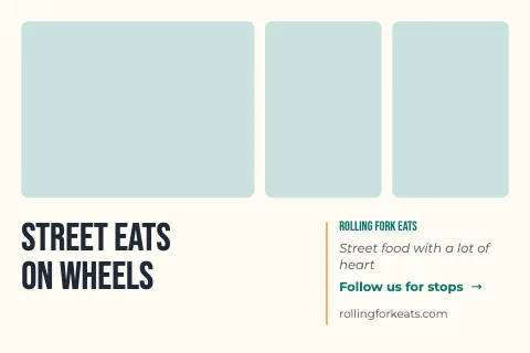 Food truck photo grid postcard template