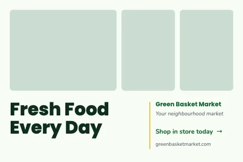 Grocery & market photo grid postcard template