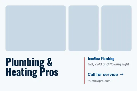 Plumbing & HVAC photo grid postcard template