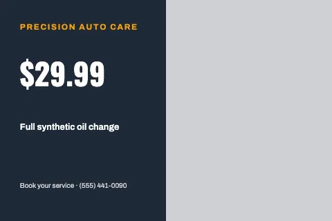 Auto repair offer postcard template
