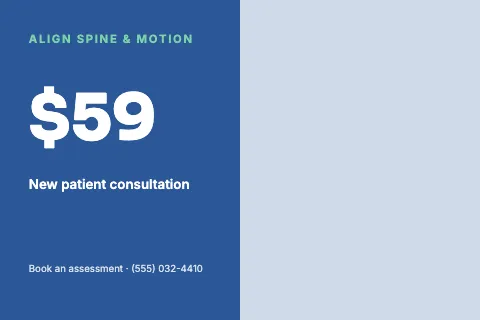 Chiropractic & physio offer postcard template