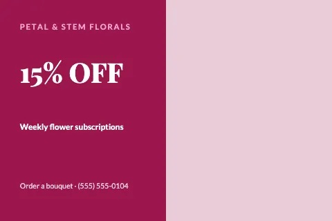 Florist offer postcard template