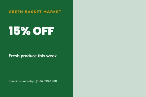 Grocery & market offer postcard template
