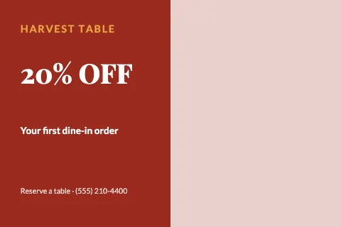 Restaurant offer postcard template