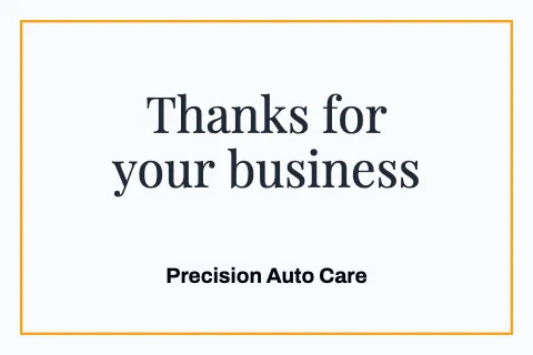Auto repair thank you postcard template