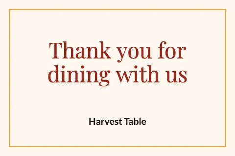 Restaurant thank you postcard template