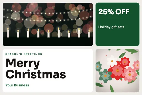 Christmas bento grid postcard template