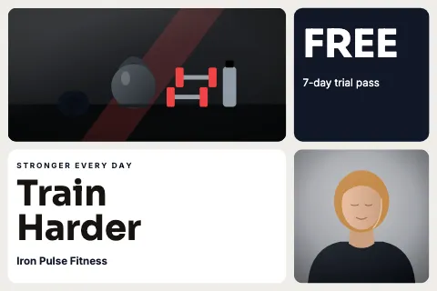 Fitness & gym bento grid postcard template