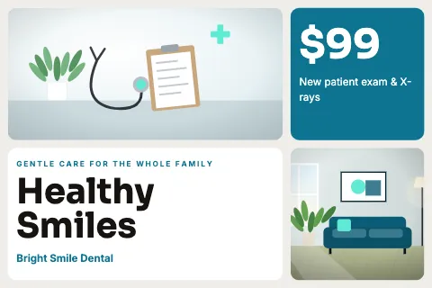 Medical & dental bento grid postcard template
