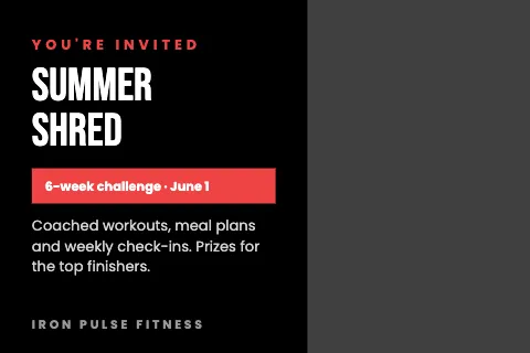 Fitness & gym invitation postcard template