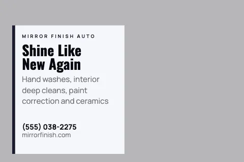 Auto detailing photo overlay postcard template
