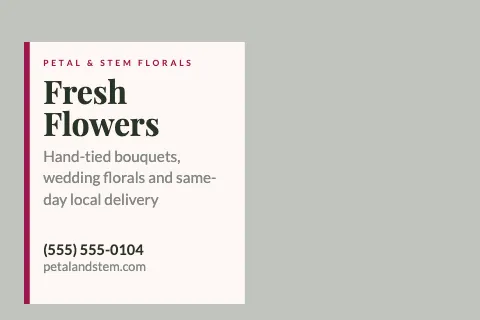 Florist photo overlay postcard template