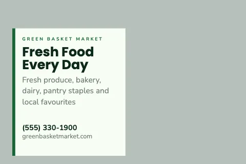 Grocery & market photo overlay postcard template