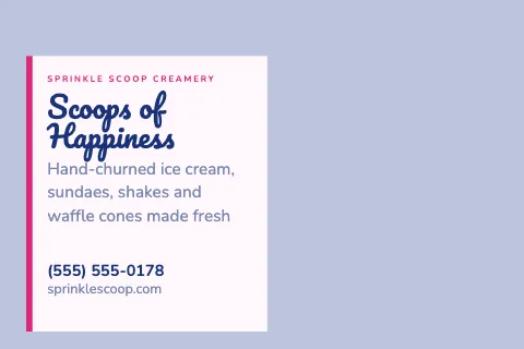Ice cream shop photo overlay postcard template